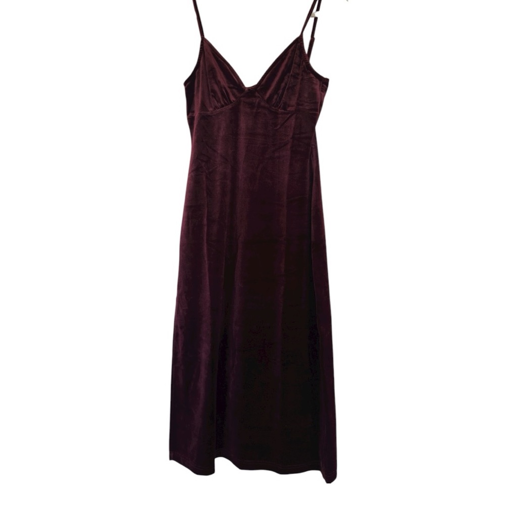 Band of the Free Felicia Burgundy Velvet Midi Dress Size L NWT - Picture 5 of 10